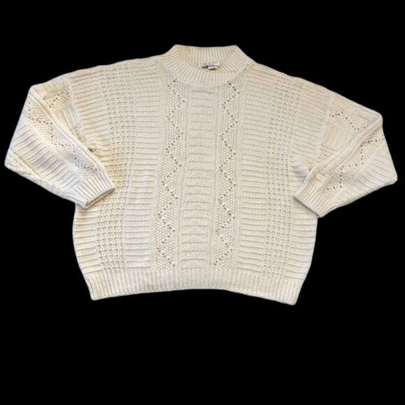 Vintage white knit sweater Large - Picture 1 of 6